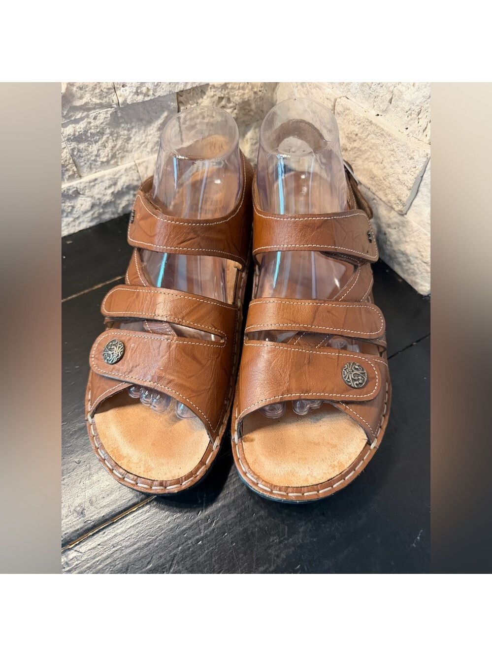 FINN COMFORT GOMERA-S COMFORT SANDAL LEATHER COGNAC (BROWN) EU 41 US 9.5 WOMEN - Picture 2 of 12